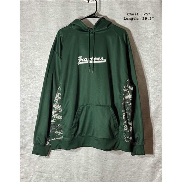Badger Sport Other - Badger Sport Mens Camo Colorblock Pullover‎ Hoodie Tractors Green Size XL